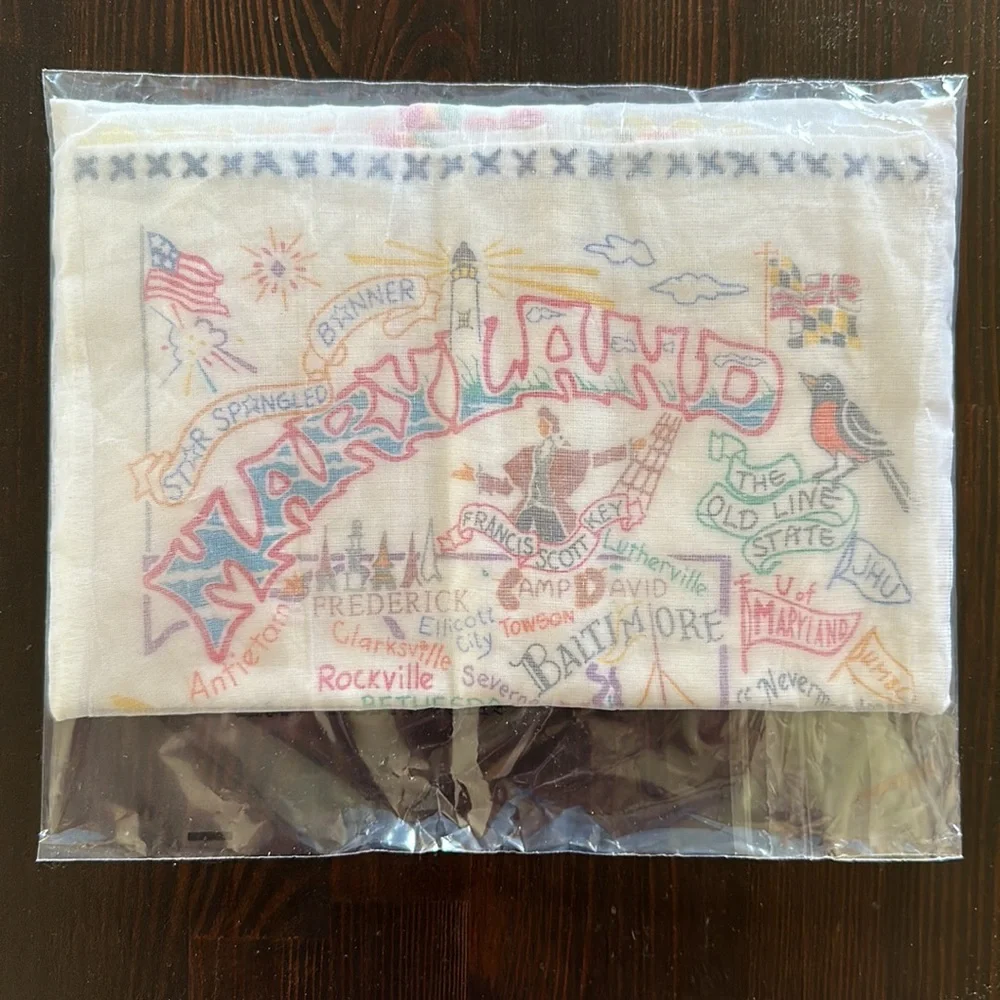 Catstudio Maryland embroidered Dish Bar Tea Towel NWT sealed in original package
